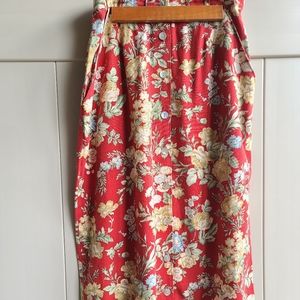 Orvis Vintage 90s floral linen skirt